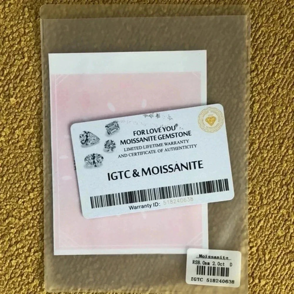 SZ 5 Certified 2 CT 14k White Gold Moissanite Engagement & Wedding Ring - Picture 8 of 11